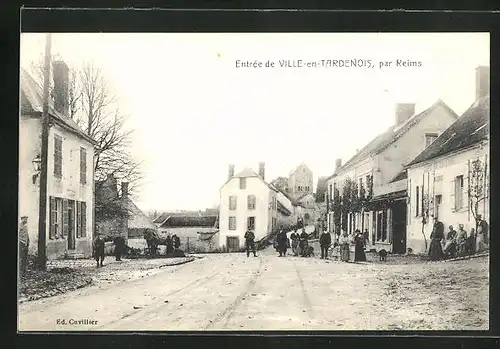 AK Ville-en-Tardenois, L`Entrée par Reims