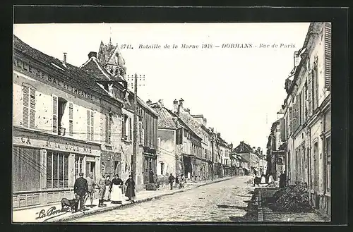 AK Dormans, Rue de Paris, Strassenpartie