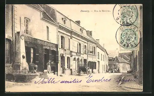 AK Damery, Rue de Mézières, Strassenpartie