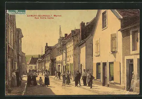AK Damery-Boursault, Rue Notre-Dame, Strassenpartie