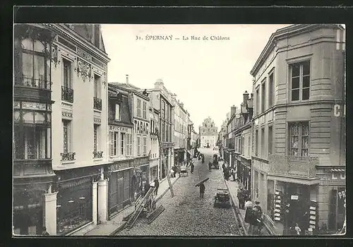 AK Épernay, La Rue de Chalons