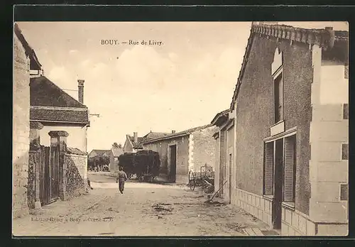 AK Bouy, Rue de Livry, Strassenpartie