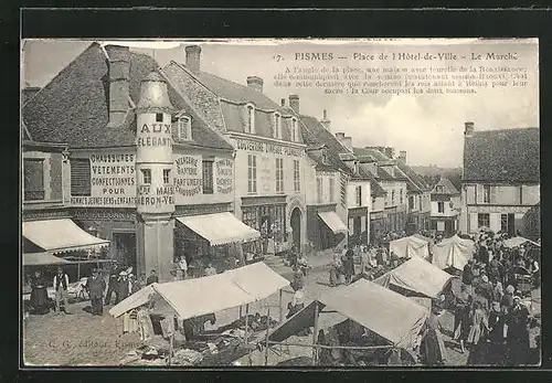 AK Fismes, Le Marché - Place de l`Hotel-de-Ville