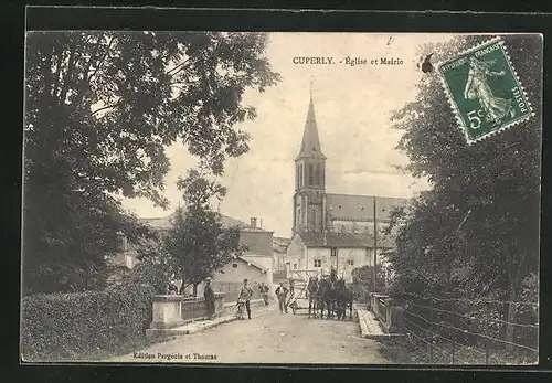 AK Cuperly, Église et Mairie