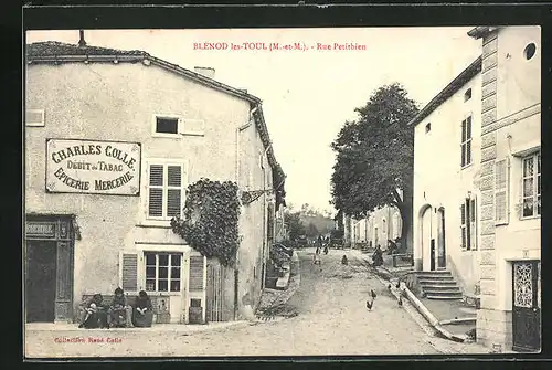 AK Blenod-les-Toul, Rue Petitbien et Debit de Tabac Charles Colle