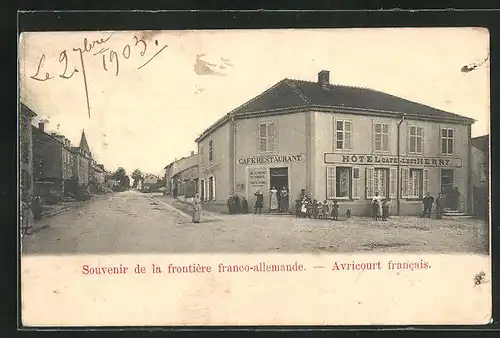 AK Avricourt, Partie am Hôtel-Café L`Est