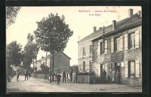 AK Batilly, Avenue de la Gare et la Poste