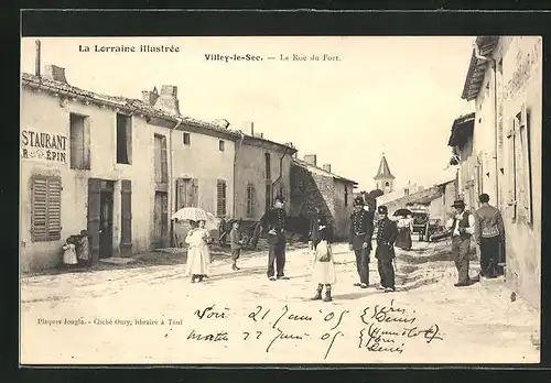 AK Villey-le-Sec, La Rue du Fort, Strassenpartie