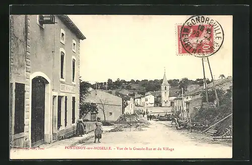 AK Fontenoy-sur-Moselle, Vue de la Grande Rue et du Village