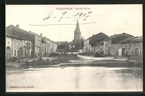 AK Vacqueville, Rue du Centre avec l`Eglise