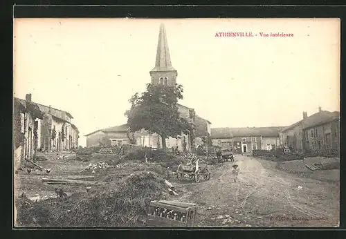 AK Athienville, Vue interieure avec Eglise