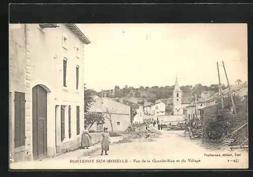 AK Fontenoy-sur-Moselle, Vue de la Grande-Rue et du Village