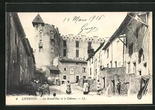 AK Liverdun, La Grand Rue et le Chateau