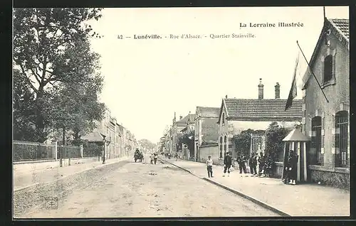 AK Lunéville, Rue d'Alsace, Quartier Stainville