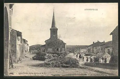 AK Athienville, Blick auf die Kirche