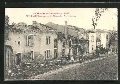 AK Anthelupt, bombarde par les Allemands, Vue interieure