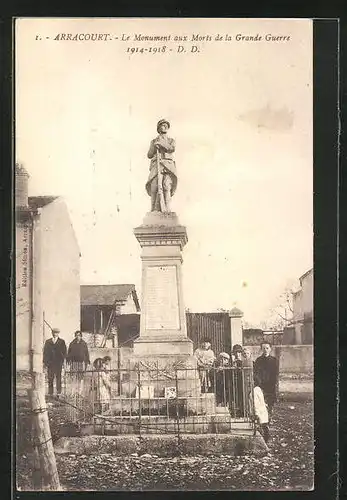 AK Arracourt, Le Monument aux Morts de la Grande Guerre