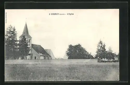 AK Courcy, Ortsansicht mit Kirche