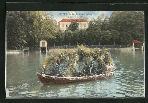 AK Olivet, Les bords du Loiret, Un jour de Fete