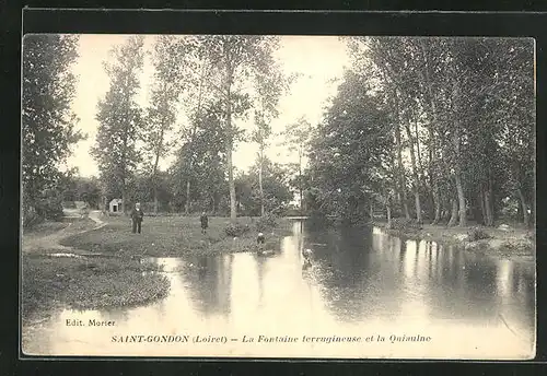 AK Saint-Gondon, La Fontaine et la Quiaulne