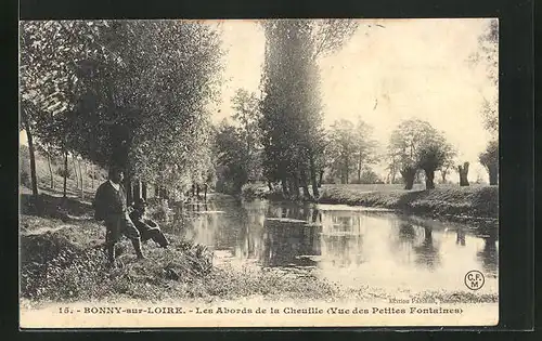 AK Bonny-sur-Loire, Les Abords de la Cheuille, Partie am Fluss