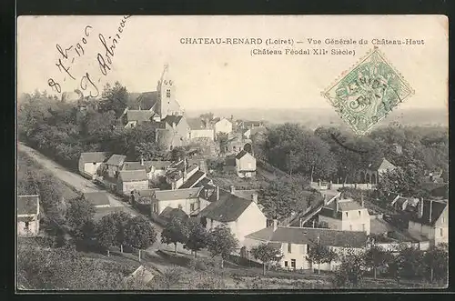 AK Chateau-Renard, Vue Generale du Chateau Haut