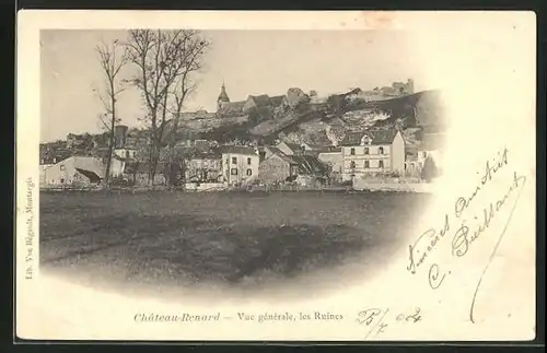 AK Chateau-Renard, vue generale, les Ruines