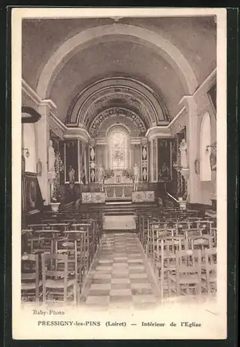 AK Pressigny-les-Pins, Interieur de l'Eglise