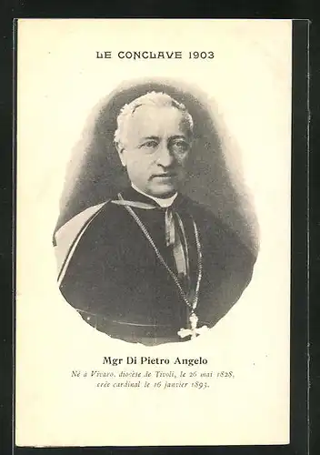AK Le Conclave 1903. Mgr Die Pietro Angelo