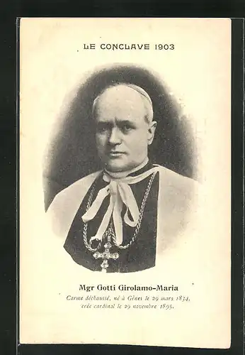 AK Le Conclave 1903. Mgr Gotti Girolamo-Maria
