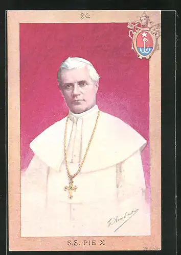Künstler-AK Portrait von Papst Pius X.