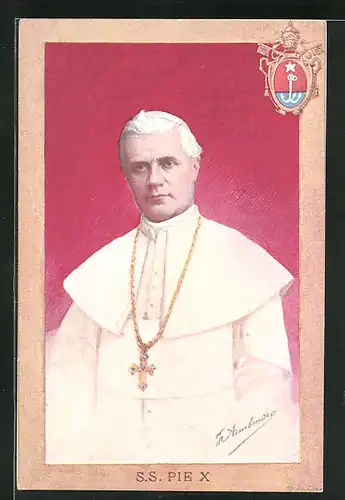 Künstler-AK Portrait von Papst Pius X.