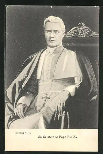 AK Papst Pius X. im Talar