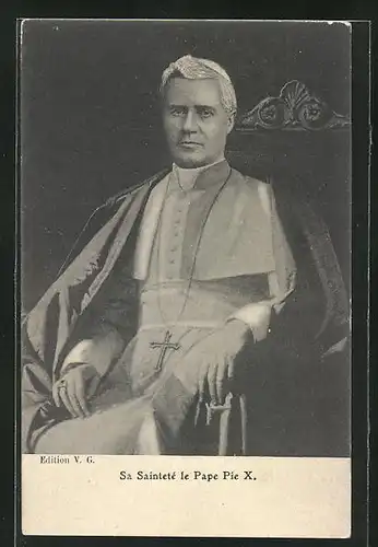 AK Papst Pius X. auf dem heiligen Stuhl