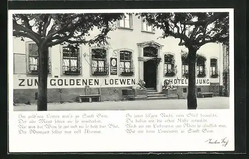 AK Sankt Goar, Hotel Zum Goldenen Löwen