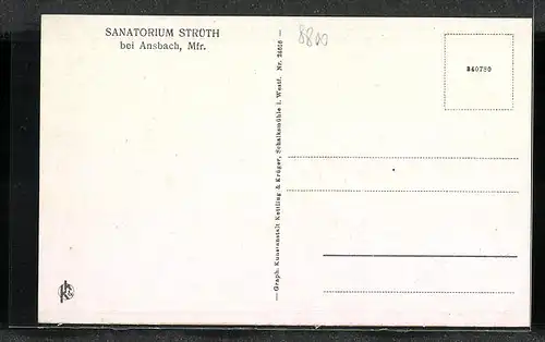 AK Strüth / Mfr., Sanatorium, Vorderansicht vom Haus II