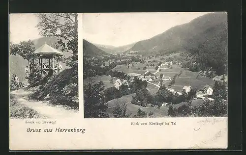 AK Herrenberg, Kiosk am Kiwikopf & Blick vom Kiwikopf ins Tal