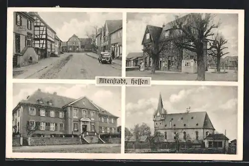 AK Altenstadt, Kirche, Strassenpartie