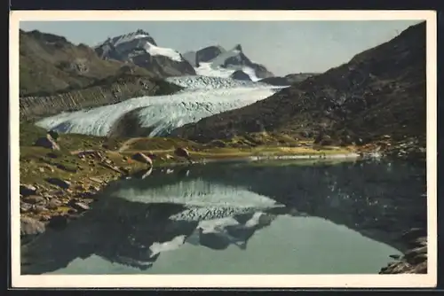 Foto-AK Emanuel Gyger: Zermatt, Grünsee am Findelengletscher