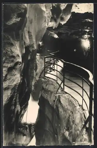 Foto-AK Emanuel Gyger: Meiringen, Aareschlucht