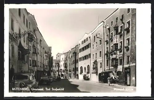 AK Rattenberg /Unterinntal, Strassenpartie mit Gasthof-Cafe