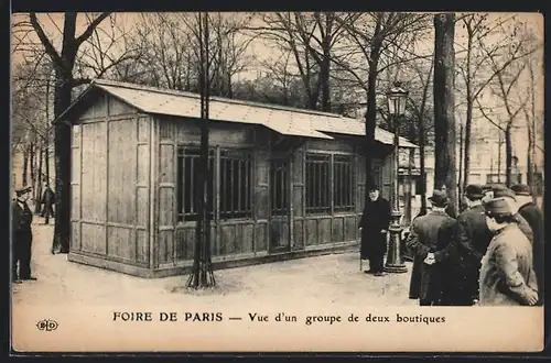 AK Paris, Foire de Paris, Vue d`un groupe de deux boutiques