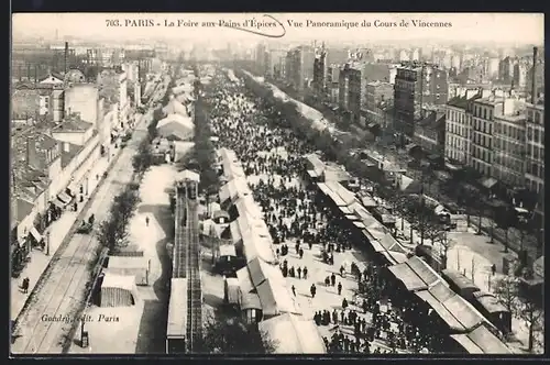 AK Paris, La Foire aux Pains d`Epices, Vue Panoramique du Cours de Vincennes