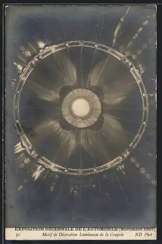 AK Paris, Exposition decennale de l`automobile 1907, Motif de Décoration Lumineuse de la Couple