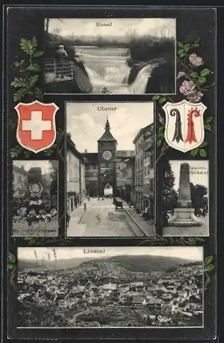 AK Liestal, Obertor, Bauerndenkmal, Wappen