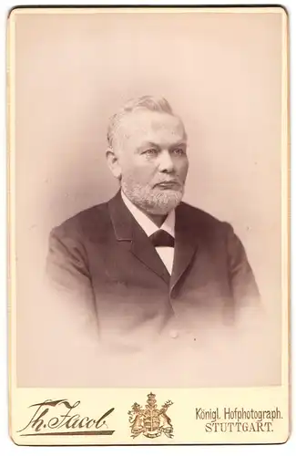 Fotografie Th. Jacob, Stuttgart, Portrait Chr. Burk, Gründer der Firma C. H. Burk aus Stuttgart, Arzneimittel Grosshandel