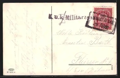 AK Franzensfeste, Teilansicht mit Brennerbahn