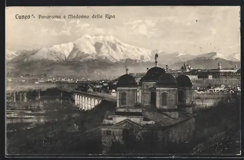 AK Cuneo, Panorama e Madonna della Riva