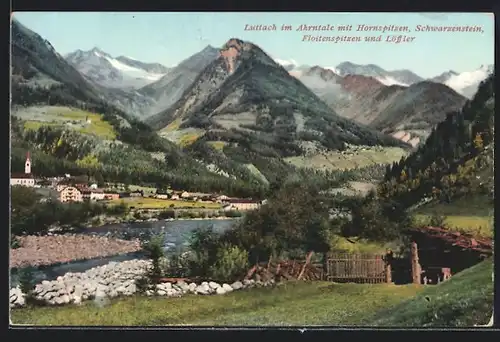 AK Luttach im Ahrntale, Ortsansicht mit Hornspitzen