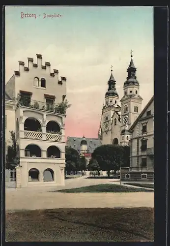 AK Brixen, Domplatz mit Domkirche